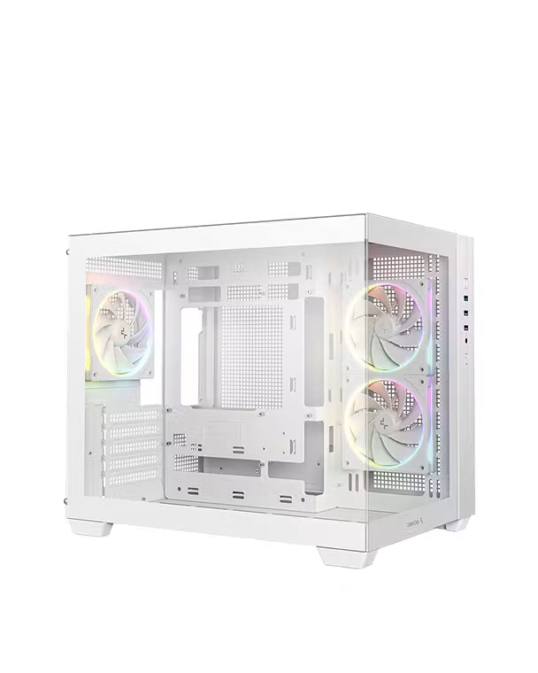 Deepcool CG330 3F WH Tempered Glass Micro-ATX Case - White