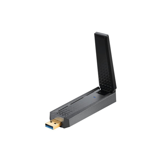 MSI AX1800 WiFi 6 USB adapter - angled view of the body and antenna