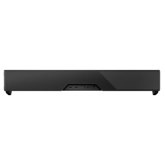 ASUS ROG Gjallar soundbar - straight-on front view with the ROG eye and RGB light bar