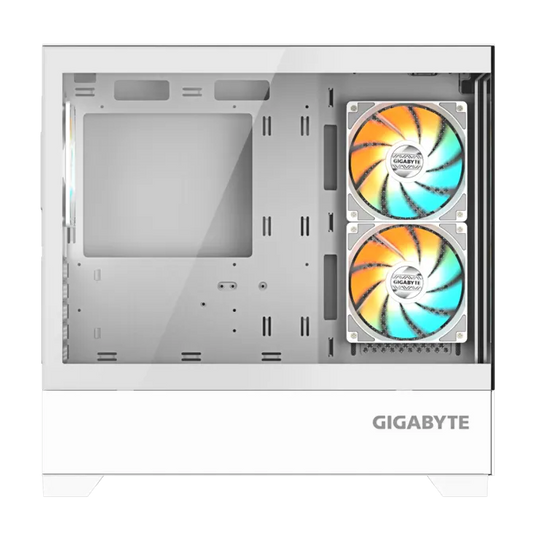 GIGABYTE C201 Panoramic Tempered Glass mATX Mid-Tower Case - White