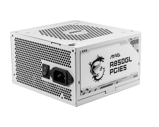 MSI MAG A850GL PCIE5 850W 80+ Gold ATX 3.0 Power Supply White