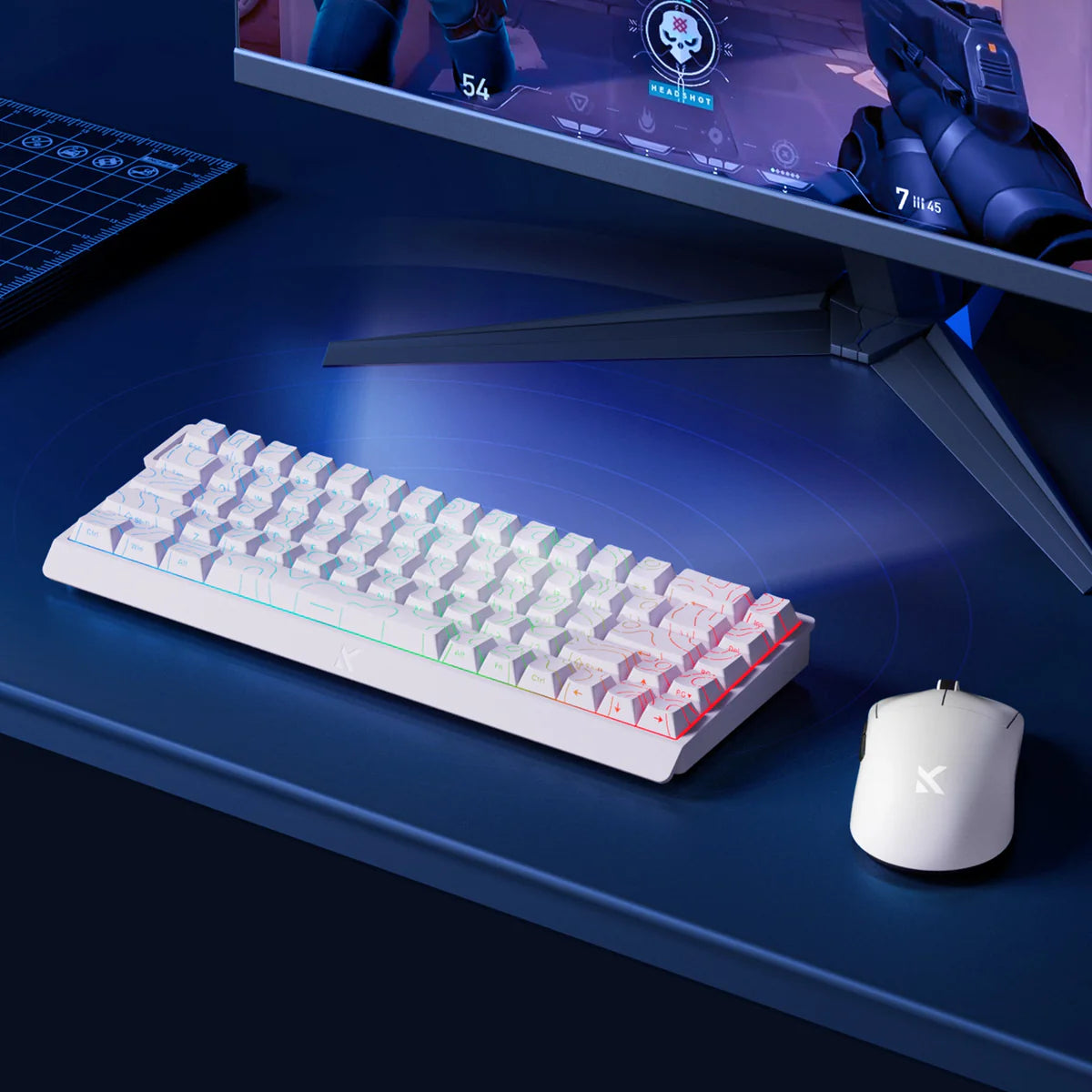 MCHOSE Ace 68 Keyboard White TTC Uranus Magnetic eSports SW
