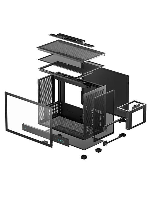 DeepCool CH160 PLUS Micro-ATX Case Black