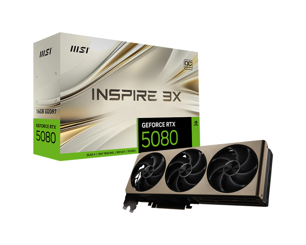 MSI GeForce RTX 5080 16GB Inspire 3X OC GDDR7 Graphics Card