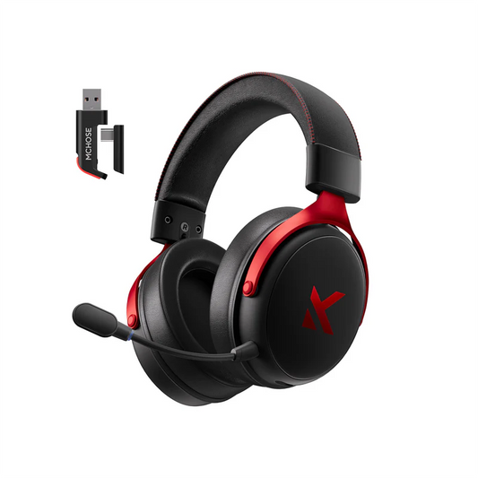 MCHOSE V9 Pro Wireless Gaming Headset - Black Red