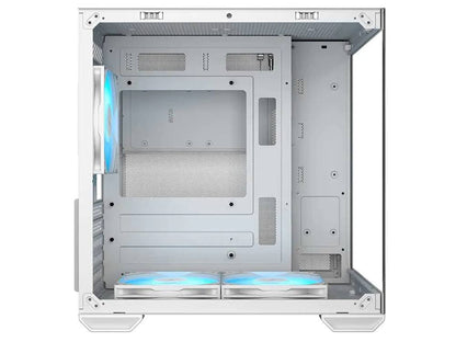 Okinos Mirage 4 ARGB Tempered Glass Side Panel Micro-ATX Case - White