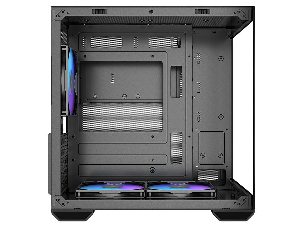 Okinos Mirage 4 ARGB Tempered Glass Side Panel Micro-ATX Case - Black