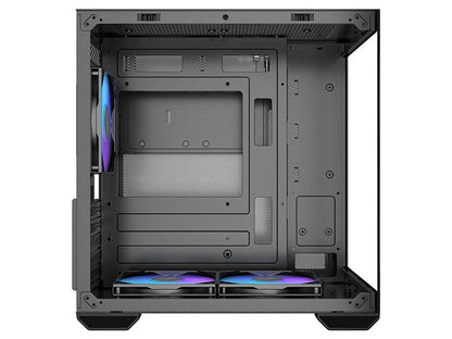 Okinos Mirage 4 ARGB Tempered Glass Side Panel Micro-ATX Case - Black
