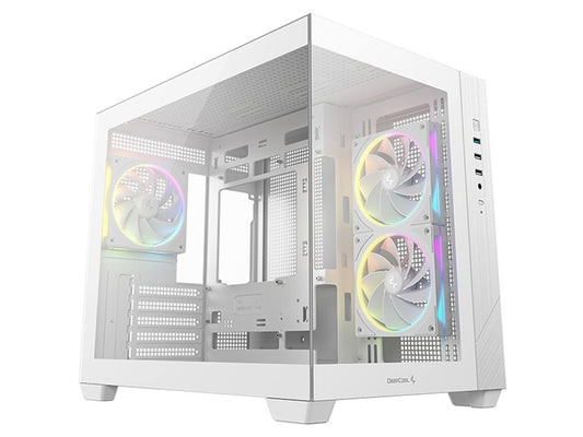 Deepcool CG330 3F WH Tempered Glass Micro-ATX Case - White