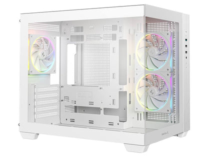 Deepcool CG330 3F WH Tempered Glass Micro-ATX Case - White