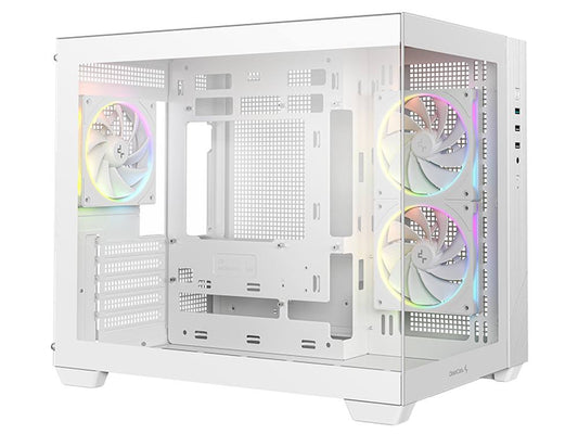 Deepcool CG330 3F WH Tempered Glass Micro-ATX Case - White