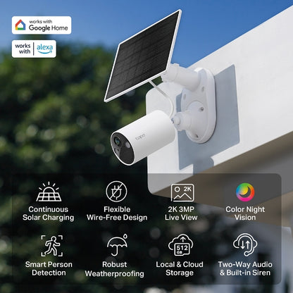 TP-Link TC82 KIT Solar-Powered 2K 3MP IP65 Security Camera Kit