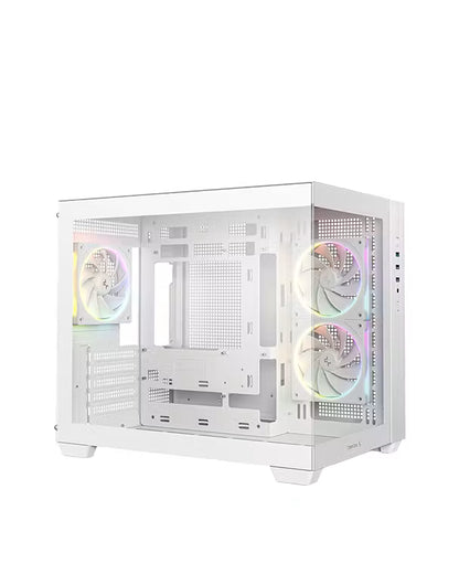 Deepcool CG330 3F WH Tempered Glass Micro-ATX Case - White
