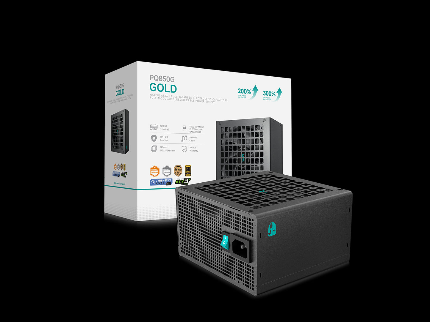 Deepcool PQ850G 850W 80+ Gold Fully Modular ATX 3.1 Power Supply - Black