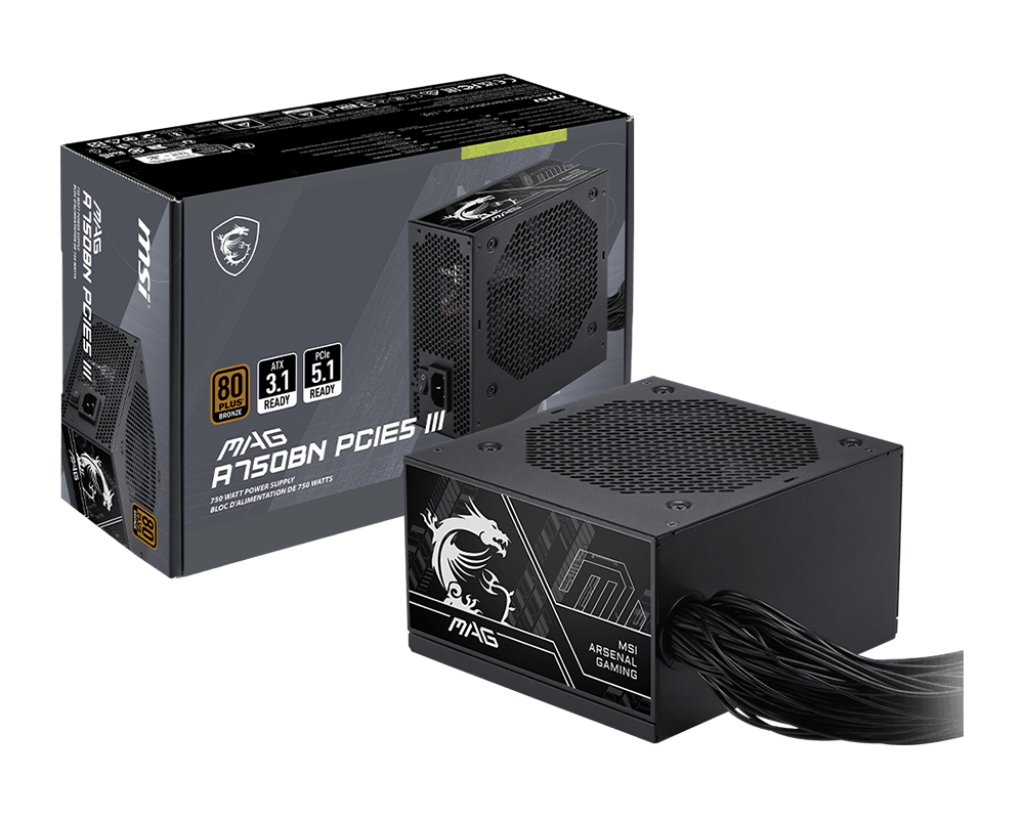 MSI MAG A750BN PCIE5 III 750W power supply - view 5