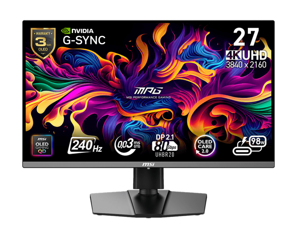 MSI MAG 272URX QD-OLED 26.5inch 240Hz UHD QD-OLED Gaming Monitor