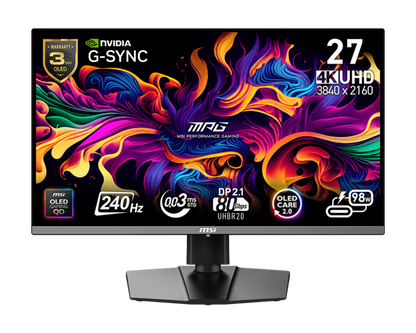 MSI MAG 272URX QD-OLED 26.5inch 240Hz UHD QD-OLED Gaming Monitor