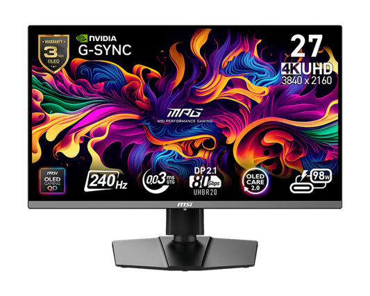 MSI MAG 272URX QD-OLED 26.5inch 240Hz UHD QD-OLED Gaming Monitor