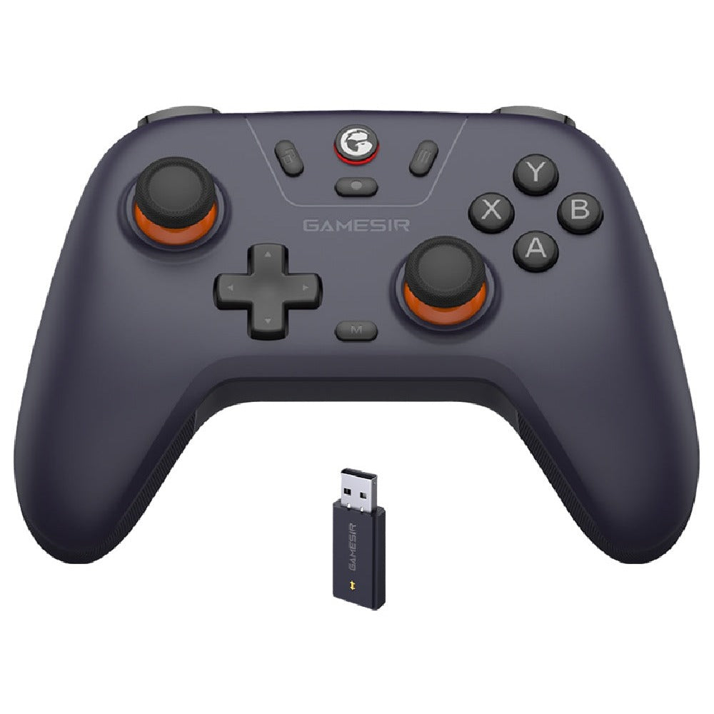 GameSir Nova Lite wireless gaming controller in Space Purple - front view with the 2.4GHz wireless dongle