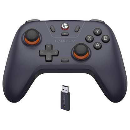 GameSir Nova Lite wireless gaming controller in Space Purple - front view with the 2.4GHz wireless dongle