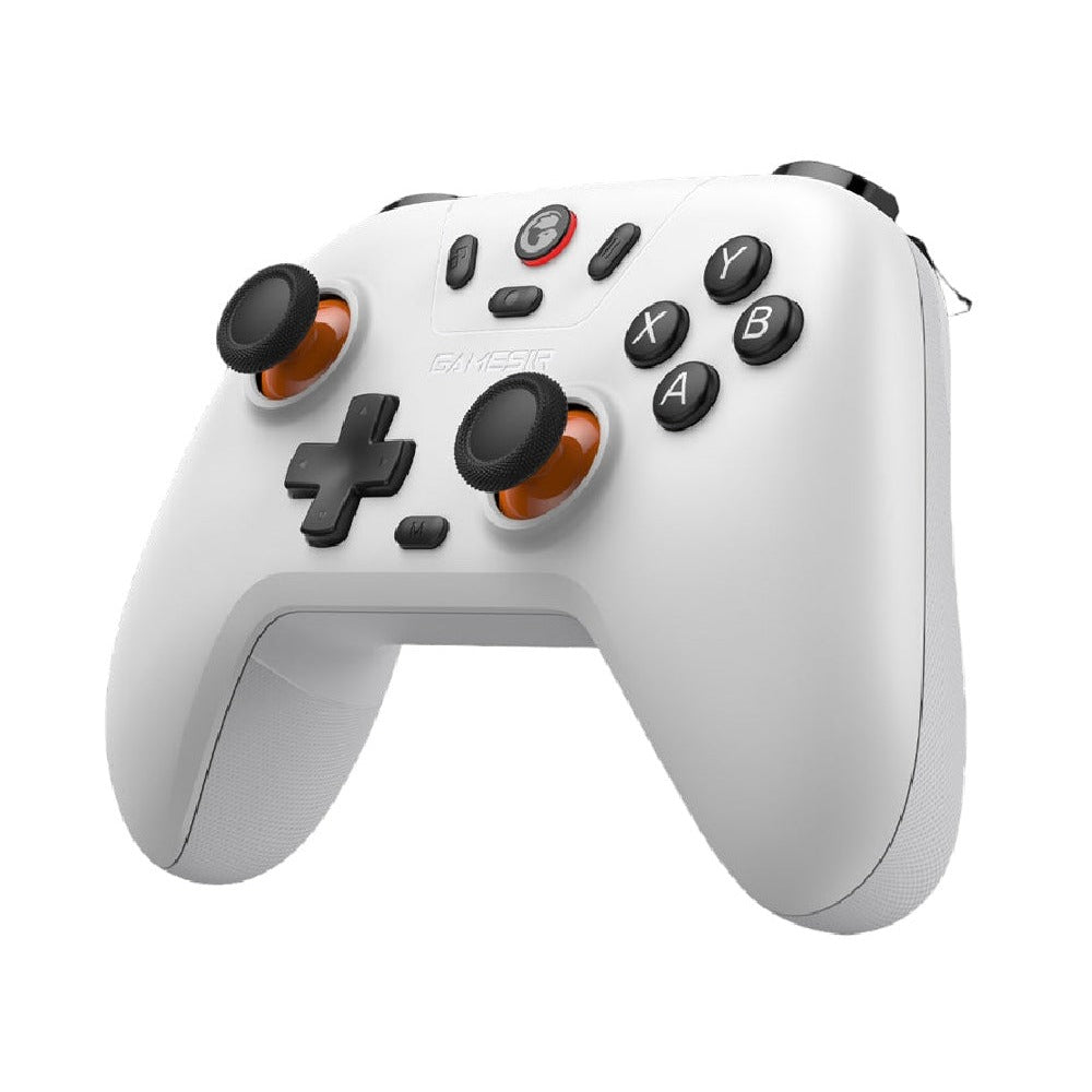 GameSir Nova Lite Stellar White controller - three-quarter view showing the GAMESIR wordmark and Hall Effect sticks