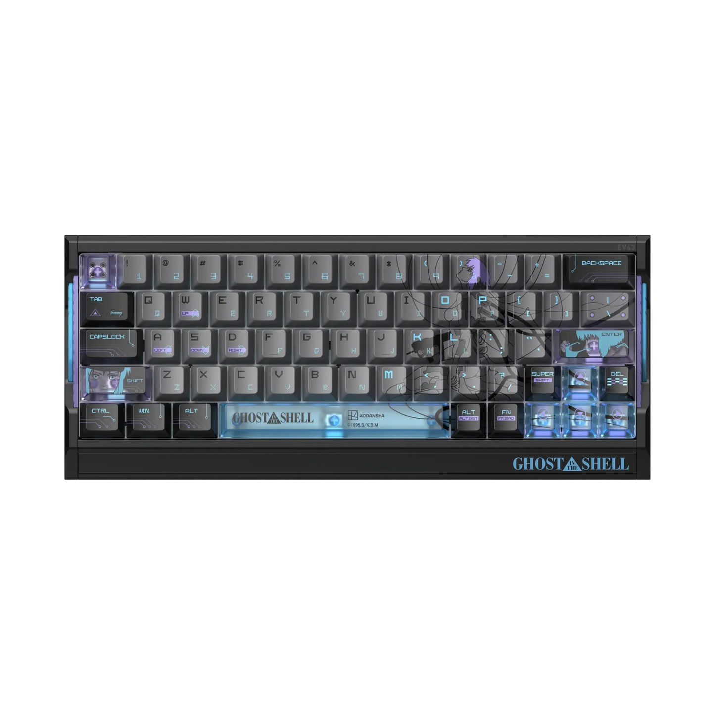 IQUNIX EV63 Hall Effect 8K RGB Wired Gaming Keyboard Ghost in the Shell Edition - Cyber Blue
