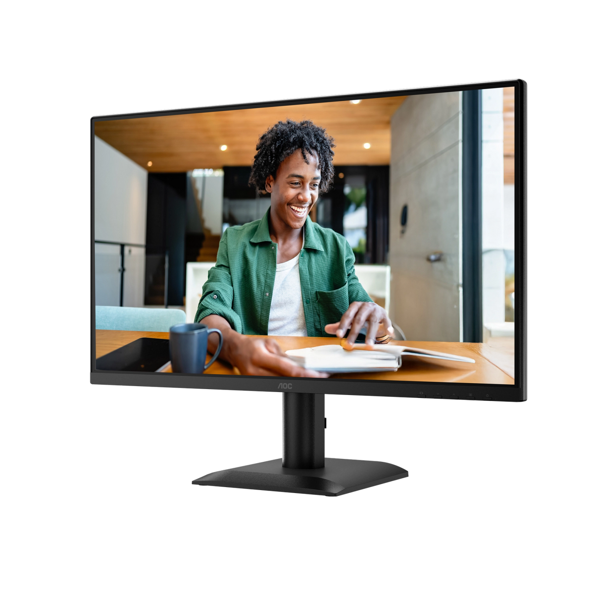 AOC 24E40L 23.8 Inch FHD IPS 144Hz AdaptiveSync Monitor - three-quarter angled view