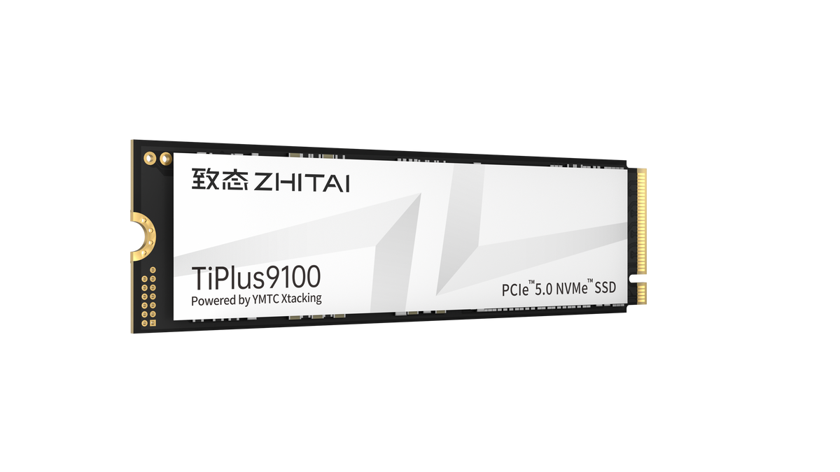 ZhiTai TiPlus9100 1TB M.2 2280 NVMe SSD angled view