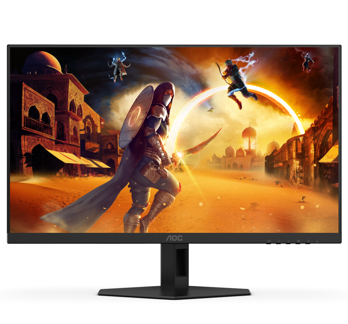 AOC Q27G40XMN 27 Inch QHD QD-MiniLED 180Hz Gaming Monitor - front view with the panel on