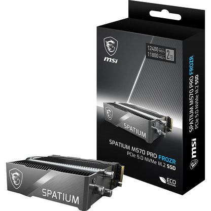 MSI SPATIUM M570 PRO 2TB FROZR PCIe 5.0 NVMe M.2 SSD retail packaging