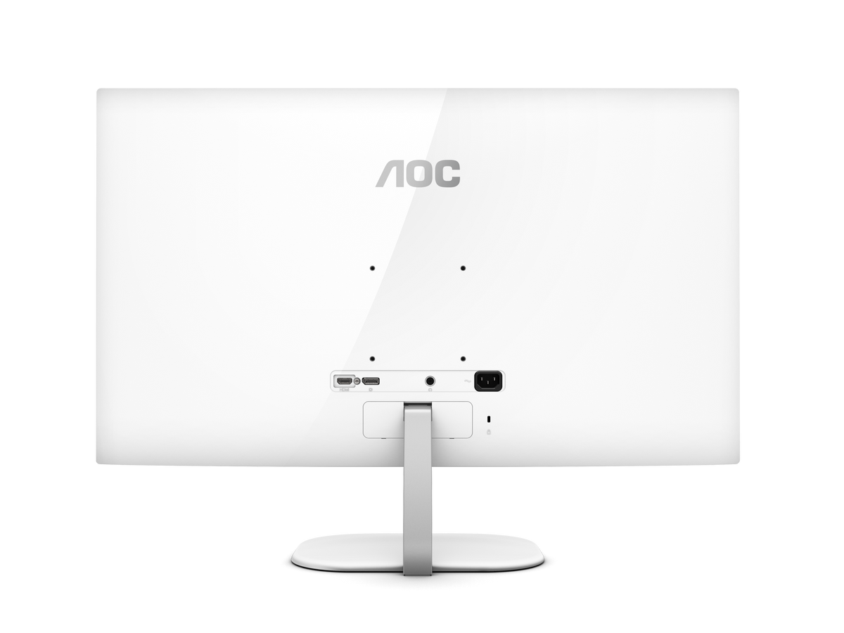 AOC Q32V3S/WS monitor - rear view showing the white back, ports and tilt stand