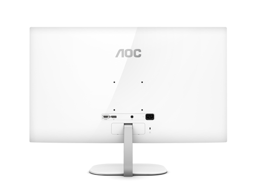 AOC Q32V3S/WS monitor - rear view showing the white back, ports and tilt stand
