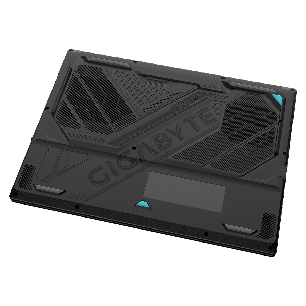 GIGABYTE Gaming A16 3VHK3AUC94SH gaming laptop, underside view of the vented base