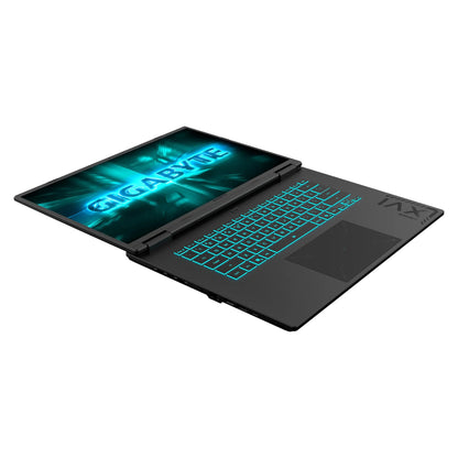 GIGABYTE Gaming A16 5VHP3AU893SH gaming laptop, rear three-quarter view of the chassis