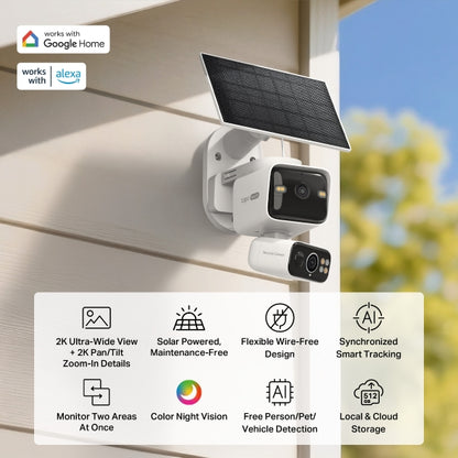 TP-Link TC93D KIT Solar Powered Dual Lens Pan/Tilt Wireless Security Camera Kit