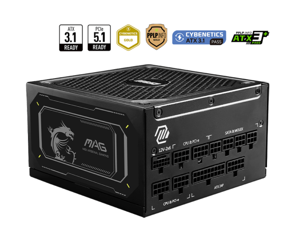 MSI MAG A1000GL PCIE5 1000W 80+ Gold ATX 3.0 Power Supply