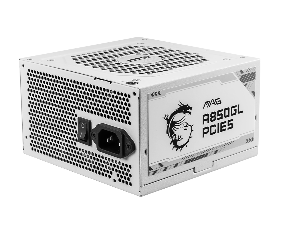 MSI MAG A850GL PCIE5 850W 80+ Gold ATX 3.0 Power Supply White