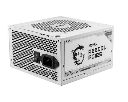 MSI MAG A850GL PCIE5 850W 80+ Gold ATX 3.0 Power Supply White