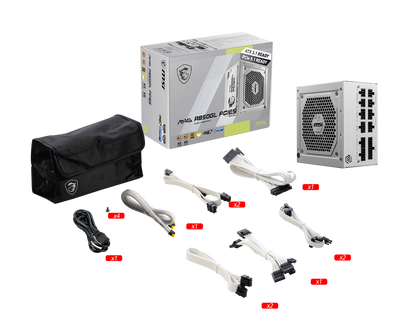 MSI MAG A850GL PCIE5 850W 80+ Gold ATX 3.0 Power Supply White