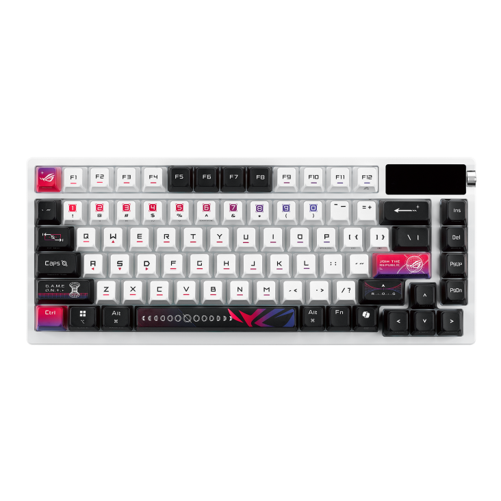 ROG Azoth X front view with the keyboard powered off