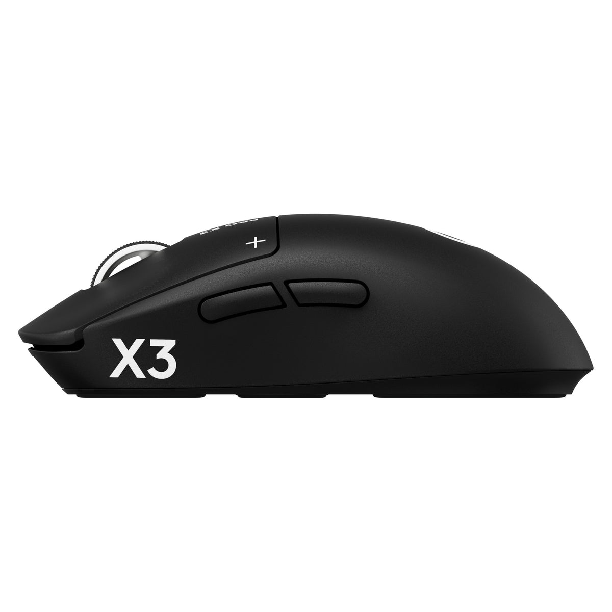 Logitech G PRO X3 SUPERSTRIKE Midnight Black, left side profile with the X3 wordmark