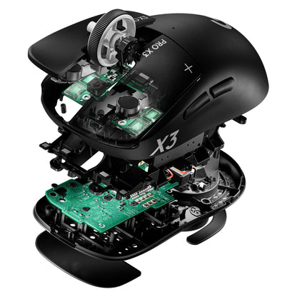 Logitech G PRO X3 SUPERSTRIKE Midnight Black, exploded view of the internals