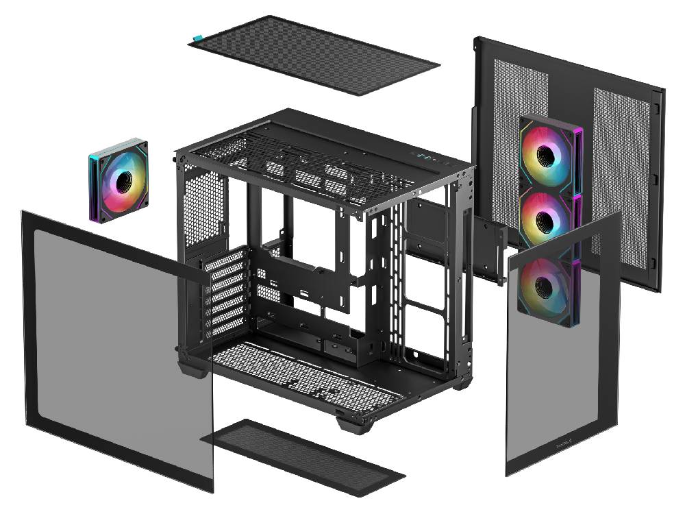 Deepcool CG530 4F Tempered Glass Mid-Tower Case - Black