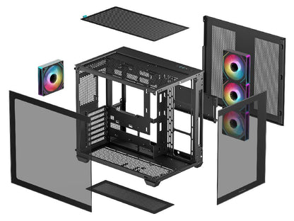 Deepcool CG530 4F Tempered Glass Mid-Tower Case - Black