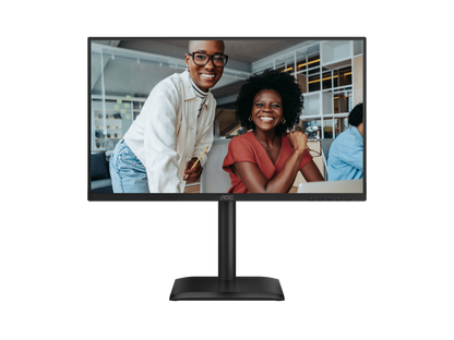 AOC 24E4UJ 23.8 Inch FHD IPS 120Hz Height Adjustable Monitor - front view with the panel on