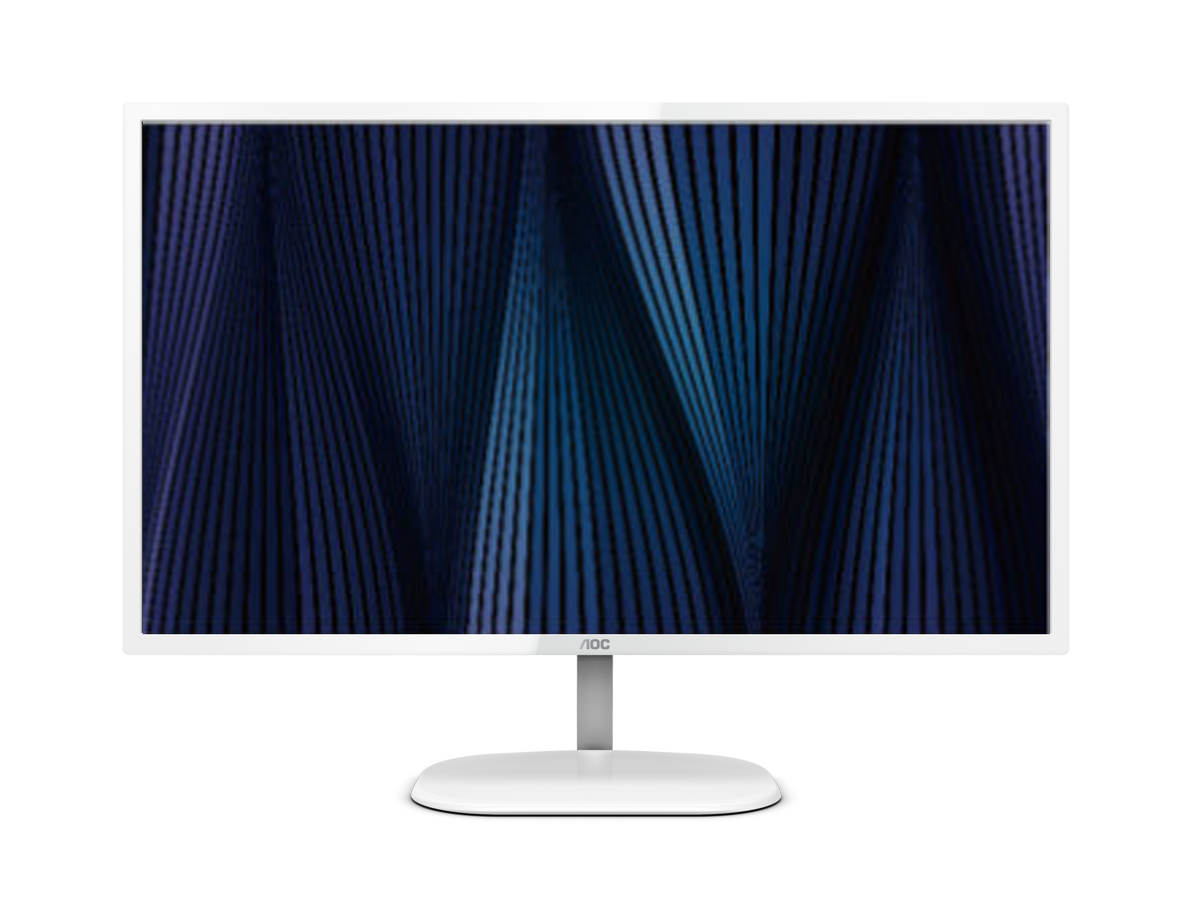 AOC Q32V3S/WS 31.5 inch QHD IPS monitor - front view with the panel on (white chassis)