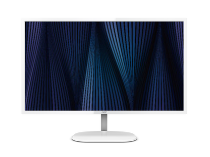 AOC Q32V3S/WS 31.5 inch QHD IPS monitor - front view with the panel on (white chassis)