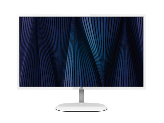 AOC Q32V3S/WS 31.5 inch QHD IPS monitor - front view with the panel on (white chassis)