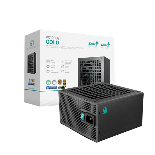 DeepCool PQ1000G 1000W 80+ Gold ATX 3.1 PCIe 5.1 Fully Modular Power Supply - Black
