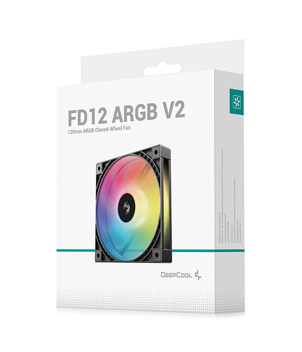 DeepCool FD12 ARGB V2 120mm PWM Case Fan - Black